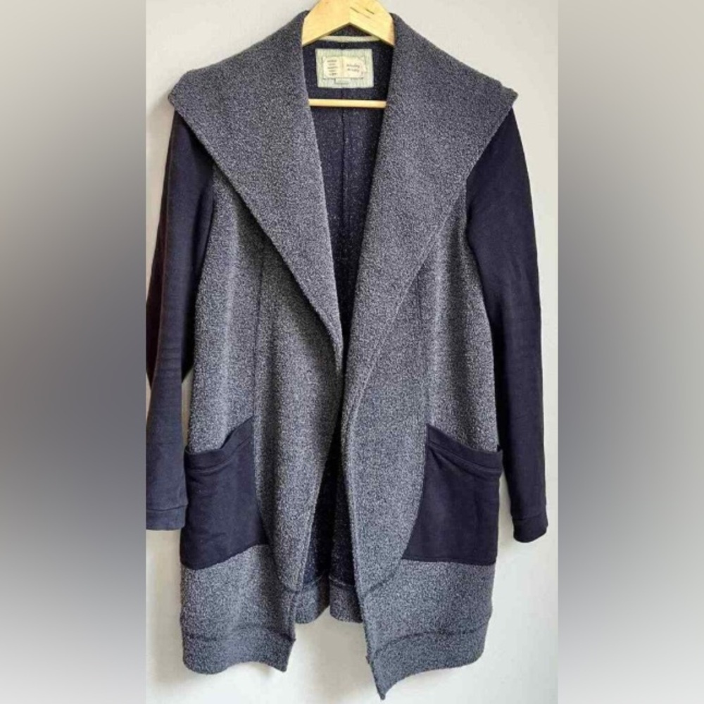 Anthropologie Saturday Sunday Blue‎ Open Wrap Cardigan Boucle Oversize sz Medium